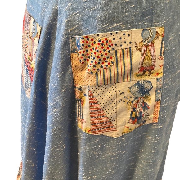 THE HOLLIE: Vintage 1970s Hollie Hobbie Chambray Apron Sundress - Picture 3 of 12